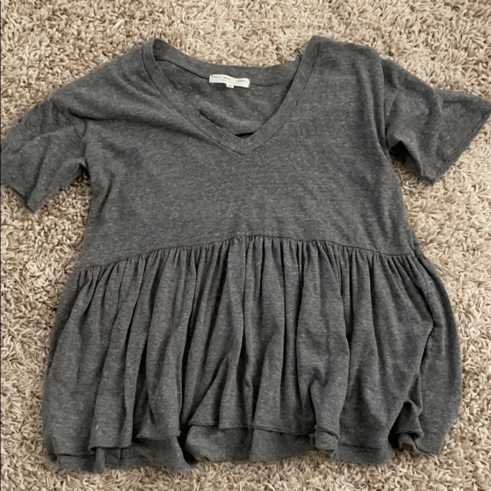 V-neck babydoll peplum tee